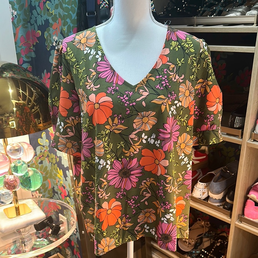 Floral V-Neck Top - Multicolor